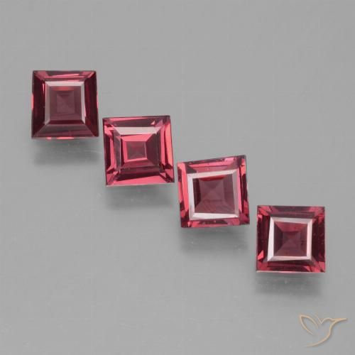 2.25ctw Natürlicher Rosaig-rot Rhodolith-Granat, Quadrat, VS