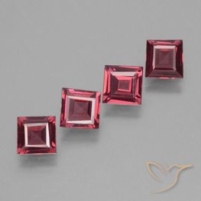2.25 ct natürliche Rosaig-rot Rhodolith-Granat-Edelsteine, Quadrat, VS