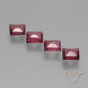 2.25 ct natürliche Rosaig-rot Rhodolith-Granat-Edelsteine, Quadrat, VS