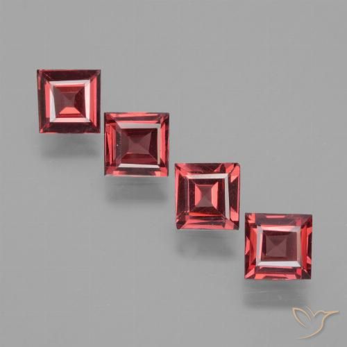 2.06ctw Natürlicher Rosaig-rot Rhodolith-Granat, Quadrat, VS