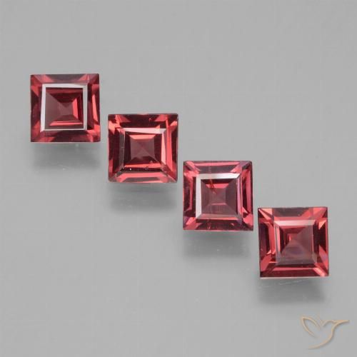 2.54ctw Natürlicher Rosaig-rot Rhodolith-Granat, Quadrat, VS
