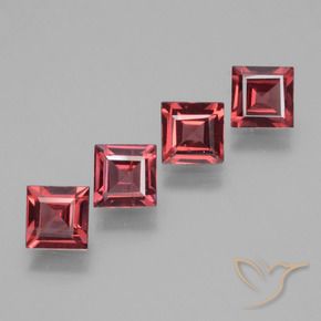 2.54 ct natürliche Rosaig-rot Rhodolith-Granat-Edelsteine, Quadrat, VS