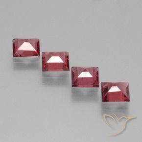 2.54 ct natürliche Rosaig-rot Rhodolith-Granat-Edelsteine, Quadrat, VS