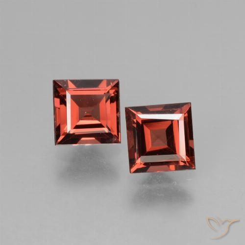1.55ctw Natürlicher Mittelrot Rhodolith-Granat, Quadrat, VS