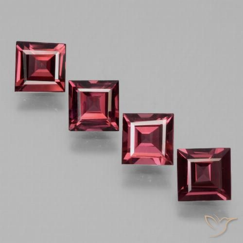 2.58ctw Natürlicher Himbeerrot Rhodolith-Granat, Quadrat, VVS-VS