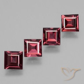 2.58 ct natürliche Himbeerrot Rhodolith-Granat-Edelsteine, Quadrat, VVS-VS