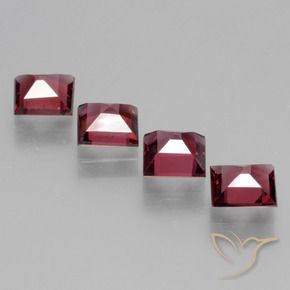 2.58 ct natürliche Himbeerrot Rhodolith-Granat-Edelsteine, Quadrat, VVS-VS