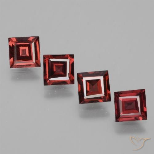 2.70ctw Natürlicher Mittelrot Rhodolith-Granat, Quadrat, VS