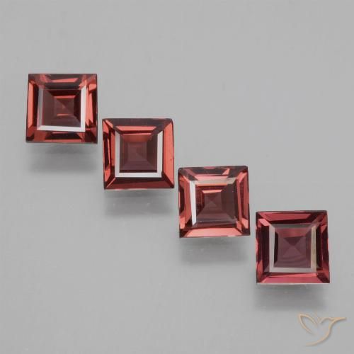 2.40ctw Natürlicher dunkelrot Rhodolith-Granat, Quadrat, VS