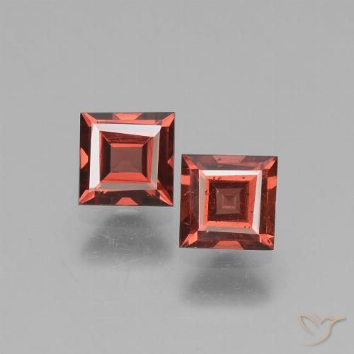1.39ctw Natürlicher tiefrot Rhodolith-Granat, Quadrat, VS
