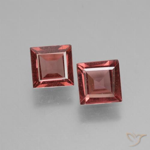 1.39ctw Natürlicher Hellrot Rhodolith-Granat, Quadrat, VS