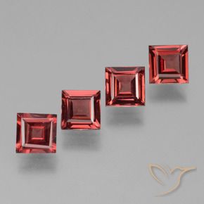 2.62 ct natürliche Mittelrot Rhodolith-Granat-Edelsteine, Quadrat, VS