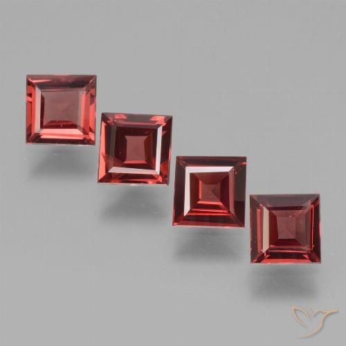 2.20ctw Natürlicher Mittelrot Rhodolith-Granat, Quadrat, VS