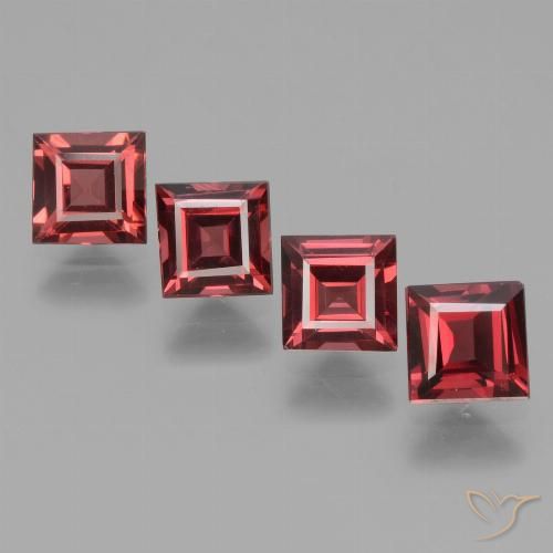 2.81ctw Natürlicher Mittelrot Rhodolith-Granat, Quadrat, VS