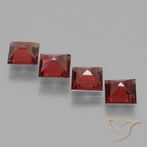 2.65 ct natürliche Tiefes Scharlachrot Rhodolith-Granat-Edelsteine, Quadrat, VS