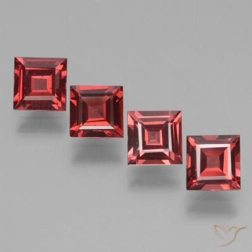 2.81ctw Natürlicher Scharlachrot Rhodolith-Granat, Quadrat, VS