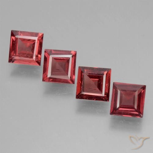 2.60ctw Natürlicher tiefrot Rhodolith-Granat, Quadrat, VS