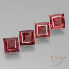 2.60 ct natürliche tiefrot Rhodolith-Granat-Edelsteine, Quadrat, VS