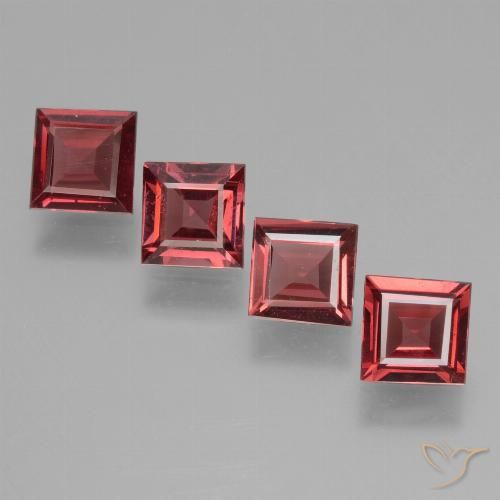2.55ctw Natürlicher Mittelrot Rhodolith-Granat, Quadrat, VS