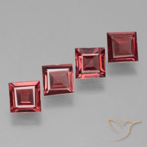 2.55 ct natürliche Mittelrot Rhodolith-Granat-Edelsteine, Quadrat, VS