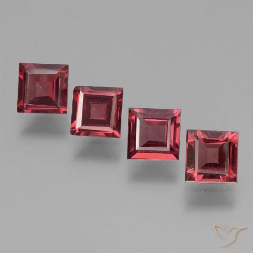 2.60ctw Natürlicher Merlot Rot Rhodolith-Granat, Quadrat, VS
