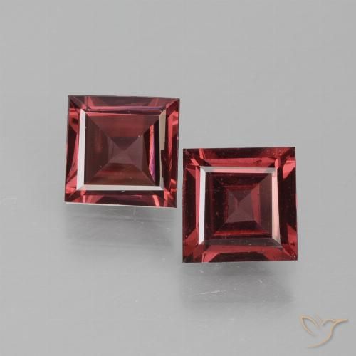 1.39ctw Natürlicher Tiefes Weinrot Rhodolith-Granat, Quadrat, VS
