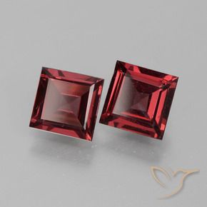 1.39 ct natürliche Tiefes Weinrot Rhodolith-Granat-Edelsteine, Quadrat, VS