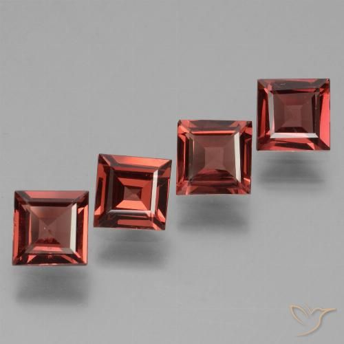2.71ctw Natürlicher Scharlachrot Rhodolith-Granat, Quadrat, VS