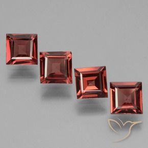 2.71 ct natürliche Scharlachrot Rhodolith-Granat-Edelsteine, Quadrat, VS