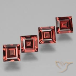 3.18 ct natürliche Scharlachrot Rhodolith-Granat-Edelsteine, Quadrat, VS