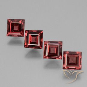 2.65 ct natürliche Merlot Rot Rhodolith-Granat-Edelsteine, Quadrat, VS
