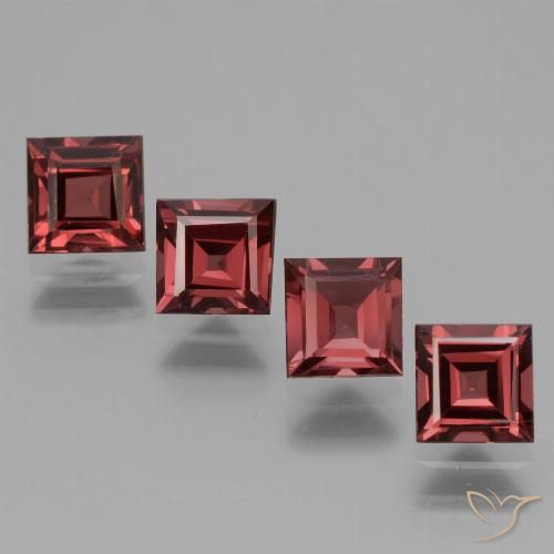 3.08ctw Natürlicher tiefrot Rhodolith-Granat, Quadrat, VS