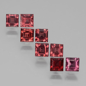 2.41 ct natürliche Rosaig-rose Rhodolith-Granat-Edelsteine, Quadrat, VS
