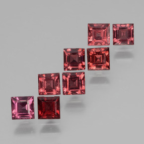 2.41 ct natürliche Rosaig-rose Rhodolith-Granat-Edelsteine, Quadrat, VS