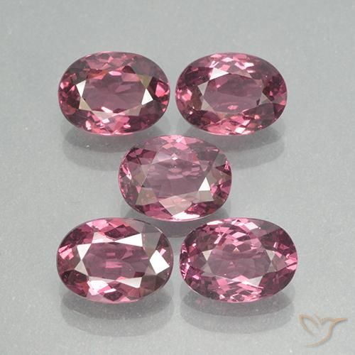 5.01 ct natürliche Rosaig-lila Rhodolith-Granat-Edelsteine, Oval, VS
