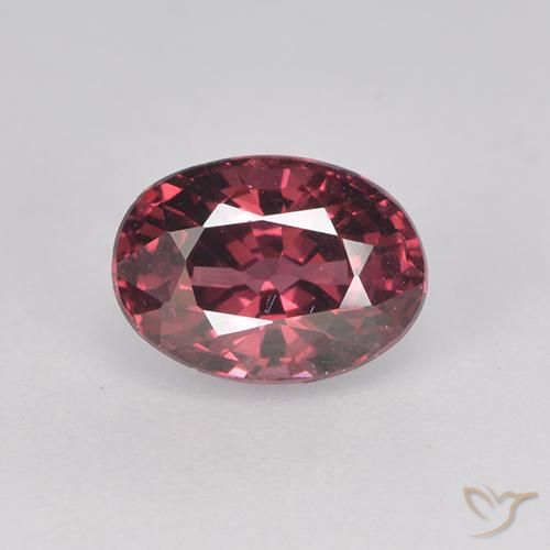 1.18ct Natürlicher Mittel-Dunkelrot Rhodolith-Granat, Oval, VVS-VS