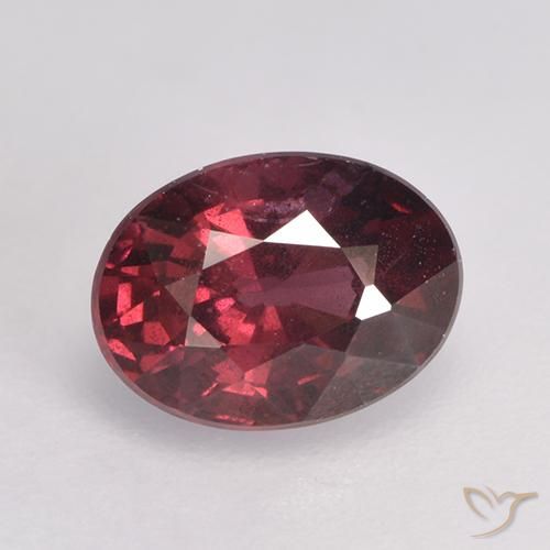 1.25ct Natürlicher Mittel-Dunkelrot Rhodolith-Granat, Oval, VS