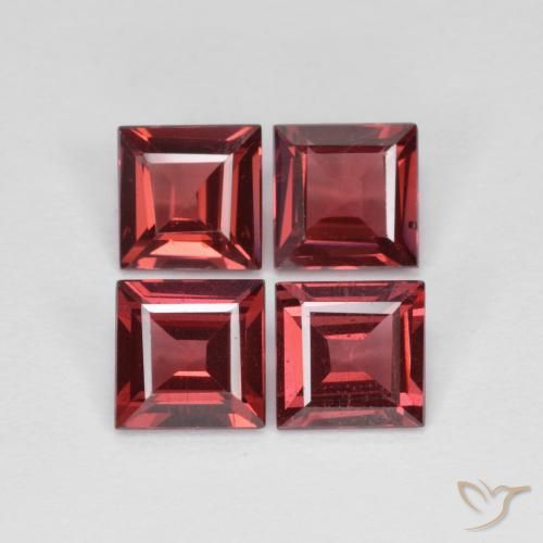 3.12ctw Natürlicher Tiefes Weinrot Rhodolith-Granat, Quadrat, VS