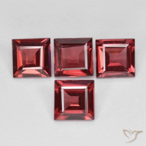 3.12 ct natürliche Tiefes Weinrot Rhodolith-Granat-Edelsteine, Quadrat, VS