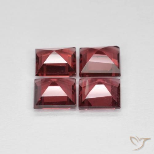3.12 ct natürliche Tiefes Weinrot Rhodolith-Granat-Edelsteine, Quadrat, VS