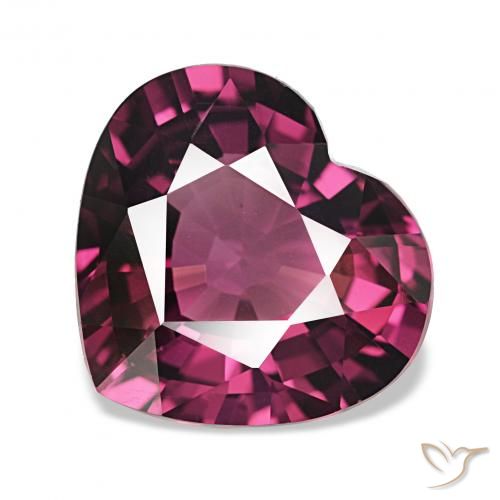 3.95ct tieflila Rhodolith-Granat, Herz, VVS