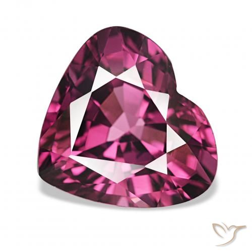 4.06ct dunkellila Rhodolith-Granat, Herz, VVS
