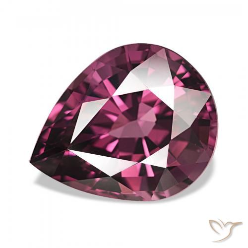 4.58ct Himbeerrot Rhodolith-Granat, Birnenform, VVS