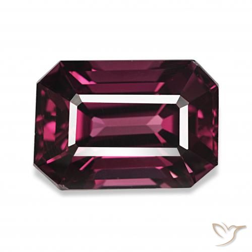 4.61ct Lila Rot Rhodolith-Granat, Smaragdschliff, VVS
