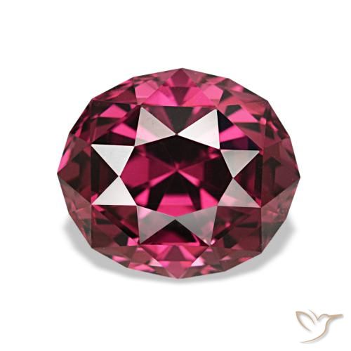 3.49ct Medium Dark-Red Rhodolith-Granat, Oval, VVS