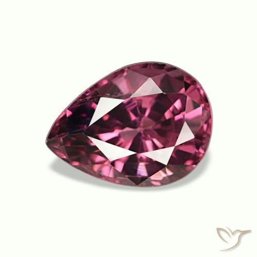 0.90ct Purpurfarbener Rhodolith, Birnenform, VS