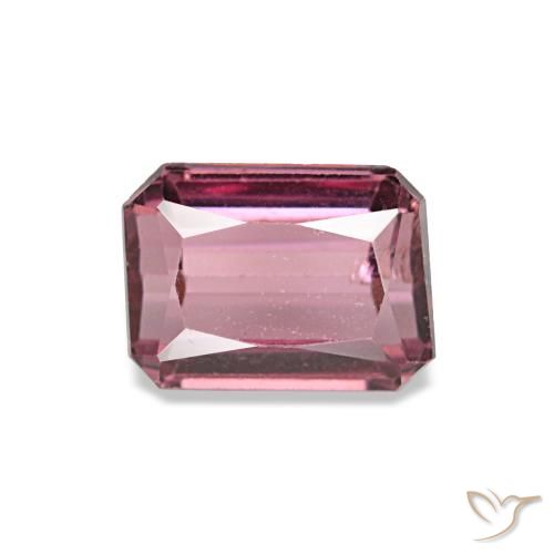 0.89ct Roter Rhodolith, Smaragdschliff, VS