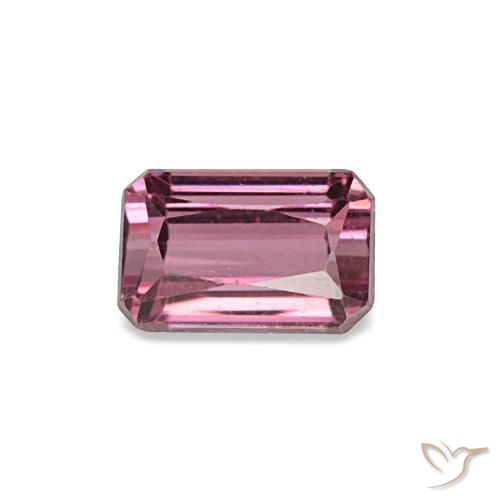 0.81ct Rosafarbener Rhodolith, Smaragdschliff, VS