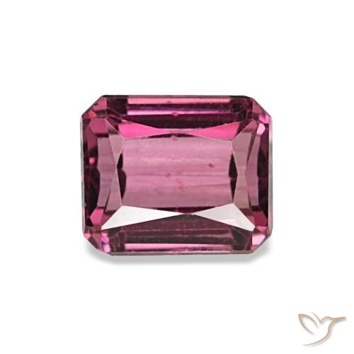 1.25ct Rosafarbener Rhodolith, Smaragdschliff, VS
