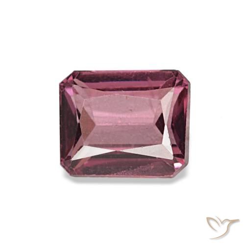 0.96ct Roter Rhodolith, Smaragdschliff, VS
